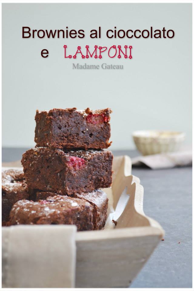 brownies cioccolato e lamponi